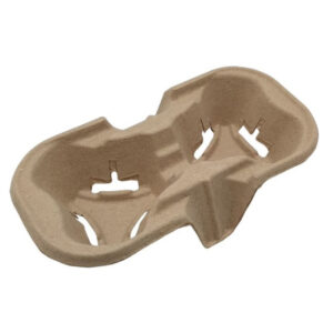 Porta vasos pulpa 2 espacios. Take away - envases