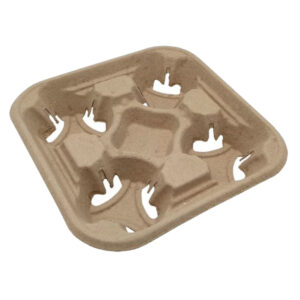 Porta vasos pulpa 4 espacios. Take away - envases